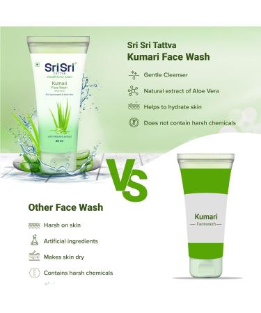 Sri Sri Tattva Kumari Face Wash - Refreshing 60ml Pack of 4 for Rejuvenated Skin | International Shipping - Buy Online on GoSupps.com