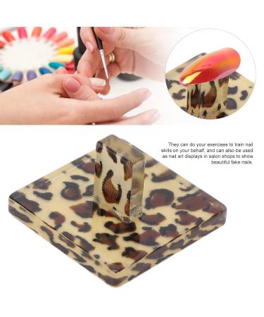 Japanese Heart Shaped Leopard Print Nail Practice Base - Portable Display Stand for Nail Salons - International Shipping Available - Buy Online on GoSupps.com