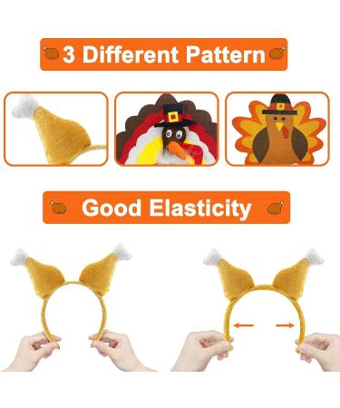 Camlinbo 6 Pcs Thanksgiving Turkey Headbands - Assorted Styles for Costume Party Favors and Accessories - Buy Online on GoSupps.com