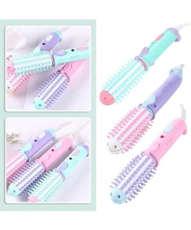 Buy Mini Curling Iron Brush - Compact Heated Round Brush for Volumizing & Curls | Travel Size for Short & Medium Hair - Purple - Buy Online on GoSupps.com