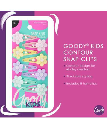 Goody Kids Mini Epoxy Contour Snap Clips - 8 Count Daisy Charm - Pain-Free Hair Accessories for Women and Girls - Buy Online on GoSupps.com