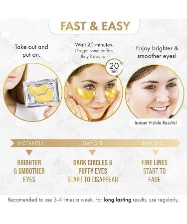 Dermora 24K Gold Eye Mask - Treat Puffy Eyes and Dark Circles, Look Refreshed with 20 Pairs - Buy Online on GoSupps.com