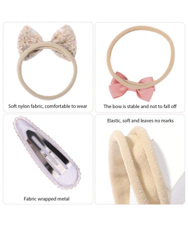 12-Piece Toddler Hair Accessories Set | Cute Head Cover Looped Hair Ties & Printed Clips for Newborns & Babies | International Shipping - Buy Online on GoSupps.com
