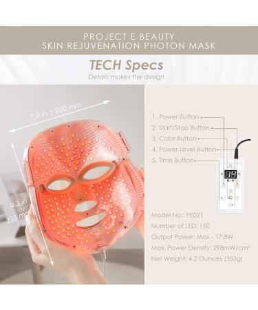 Project E Beauty Skin Rejuvenation Photon Device | 7 Color LED Photon Light Therapy Treatment Anti-aging Acne Spot Scar Removal Smooth Wrinkles Fine Lines Tightening Facial Skin Care - Buy Online on GoSupps.com