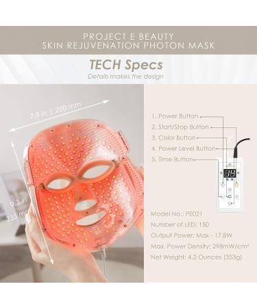 Project E Beauty LED Photon Mask | Red Blue Light Therapy Anti-Aging Acne Wrinkle Removal Home Facial Treatment - Buy Online on GoSupps.com