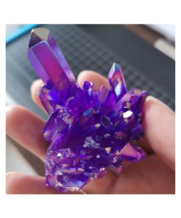 Natural Quartz Colour Crystal Cluster Specimen Display Decoration Electroplated Amethyst Stone Decor 1pcs (Color : Electroplate Cluster Size : 100-120g) 100-120g Electroplate Cluster