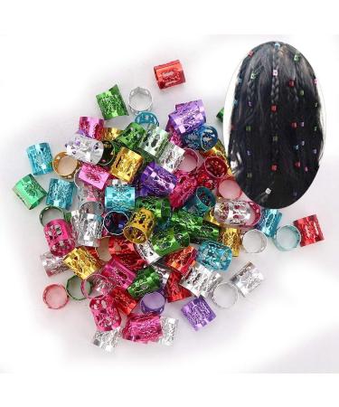 100Pcs Hair Braiding Cuffs Adjustable Dreadlocks Braid Beads Aluminum Metal Rings Cuffs Decoration Decorations Wig Accessories Colorful - Buy Online on GoSupps.com