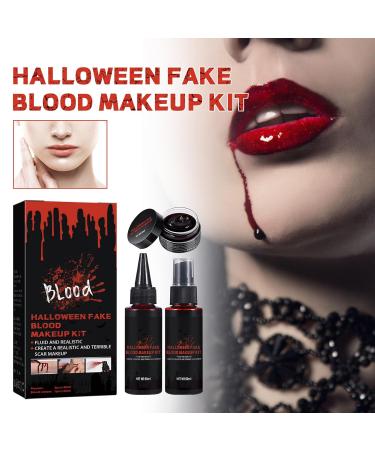 Realistic Halloween Fake Blood Spray & Gel Kit | Edible Washable SFX Makeup for Cosplay Zombie & Vampire Essentials - Buy Online on GoSupps.com