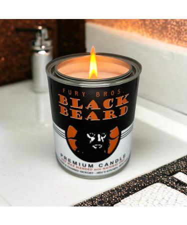 Scented Candles for Men - Black Beard Gunpowder & Charred Hickory | Hand-Poured Natural Soy Wax | Long-Lasting 70-80 Hour Burn | Vintage Tin Home Gift - Made in the USA - Buy Online on GoSupps.com