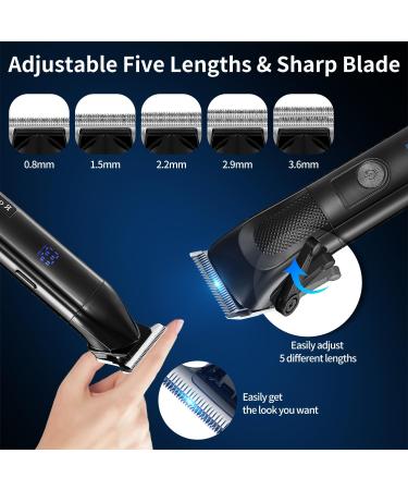 Roziapro Hair Clippers for Men - Precise Close Cutting Beard Trimmer & Rechargeable Barber Clippers Kit (Black) - Professional Hair Clippers & Nose Hair Trimmer - Buy Online on GoSupps.com