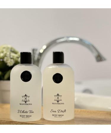 Mannisons Body Wash with Deep Moisture | For Women & Men Sulfate Paraben & Dye Free Leaving Skin Soft and Hydrated | 2-Pack Set - Sea-Drift/White Tea (16 fl oz/ea) - Buy Online on GoSupps.com