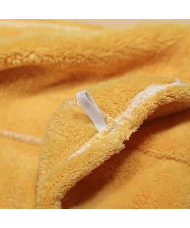 Quick-Drying Microfiber Hair Turban Towel - Soft Button Design for All Hair Types - 26x37 inches - Ideal for Women & Girls - Yellow - Buy Online on GoSupps.com