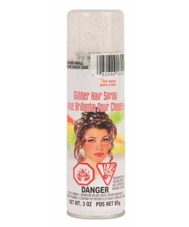Rubie's Glitter Hairspray  Silver  3 Ounce (Pack of 1) Unscented 3 Ounce (Pack of 1)