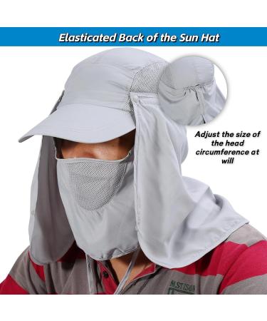 Vgeby Sonnenhut with Neck Protection | UV Protection Outdoor Sun Hat for Cycling Hiking & Fishing - Unisex Gray Cap - Buy Online on GoSupps.com
