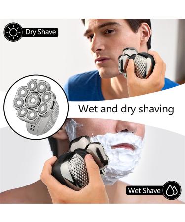 Men s Bald Head Electric Shaver - 9 Blades 6-in-1 Trimmer Rechargeable Razor & Grooming Kit (Silver) - International Shipping Available - Buy Online on GoSupps.com
