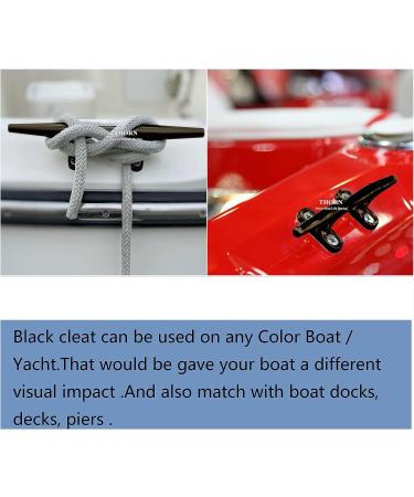 316 Stainless Steel Black Cleat Dock Marine Open Base Cleats 5 Inch - Set of 2 - Buy Online on GoSupps.com