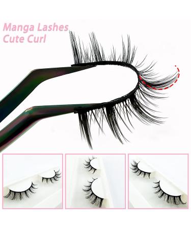 Cat Eye Manga Lashes - 15mm Natural Look Fake Eyelashes | 5 Pairs Faux Mink Anime Cosplay Lashes - Buy Online on GoSupps.com