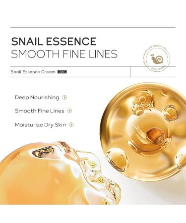 Snail Essence Face Cream - Moisturizing Acne Scar Removal & Nourishing Collagen for Damaged Skin - Buy Online on GoSupps.com