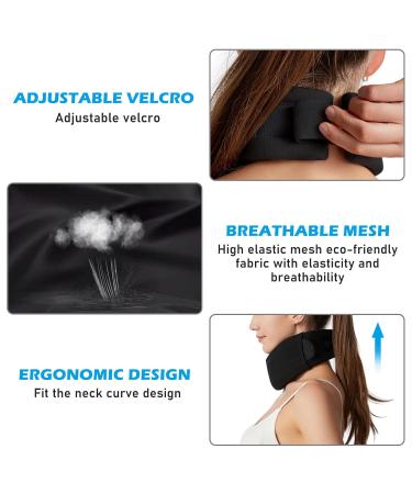 NizirioOo Neck Ruff - Adjustable Cervical Support Bandage for Neck Pain Relief (Black) - Alleviate Pressure & Discomfort - Buy Online on GoSupps.com