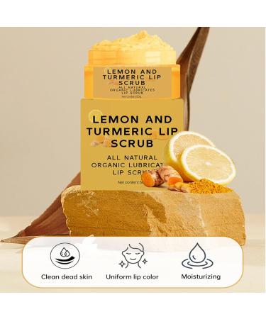 Turmeric Lemon Lip Scrub | Exfoliating Natural Sugar Scrub for Dark Lips & Chapped Skin | Nourishing Aloe Vera Balm & Fine Line Reducer - Buy Online on GoSupps.com