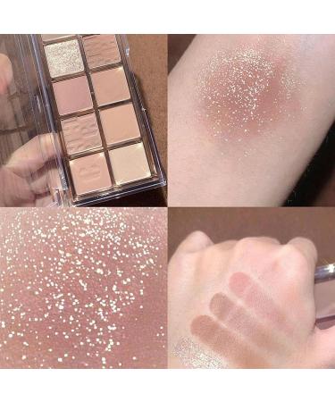 Rosarden 10-Color Eyeshadow Palette - Matte, Nude & Glitter Shades with Eyeshadow Brush - Highly Pigmented Neutral Shadows for Brown Eyes - Buy Online on GoSupps.com