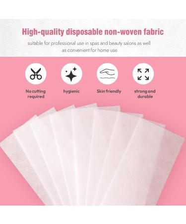 GEN'C B AUTY 400PCS Wax Strips Non-Woven Wax Strips for Facial and Body Professional Arms Legs Lip Eyebrow Hair Removal wax strips (8'' x 2.75''). 400pcs White - Buy Online on GoSupps.com