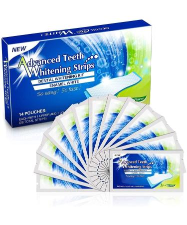 Advanced Teeth Whitening Strips 28 Count(14 Upper and 14 Lower Strips) Compare to Major Brands and Save.