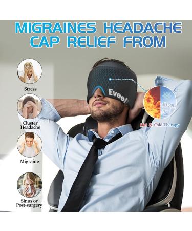Migraine Relief Cap - Hot/Cold Therapy Head Wrap for Tension Headaches, Sinus Pressure, Puffy Eyes - Reusable Gel - Black - Buy Online on GoSupps.com