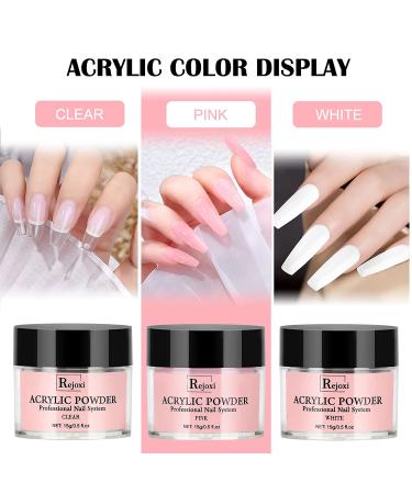 Complete Acrylic Nail Kit with Prep Dehydrator, Primer, Powder, Liquid, French Tips, Glue & Brush - DIY Nail Set in White, Pink & Clear - Buy Online on GoSupps.com