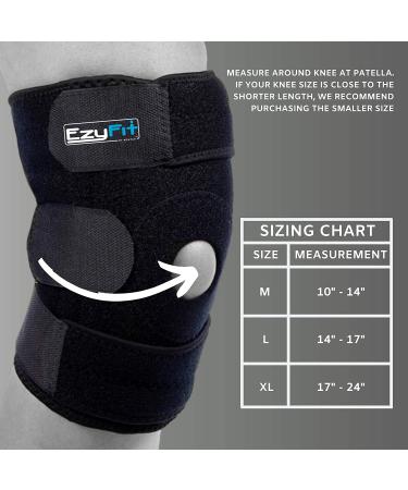 EzyFit Knee Brace Support for Arthritis ACL LCL MCL Sports Meniscus Tear, Large Size - Non-Slip Neoprene Wrap for Injury Recovery - Side Stabilizers, Open Patella Design - Buy Online on GoSupps.com