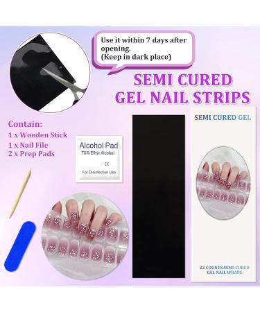 22 STK Rose Red Glitter Nail Film - Self-Adhesive Gel Nail Polish Stickers | Long-Lasting UV Foils for Salon-Quality Manicure - Buy Online on GoSupps.com
