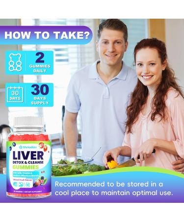 Liver Detox Cleanse & Repair Gummies - 2000mg Milk Thistle Liver Gummies, 23-in-1 Herbal with Dandelion Root, Glutathione & Turmeric- for Liver Health, Digestion & Antioxidant - Sugar Free, 60 Counts - Buy Online on GoSupps.com