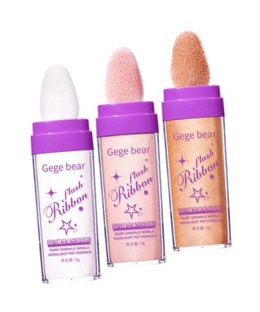 Healeved 3pcs Highlight Pat Powder Body Glitter Compact Powder Makeup Arm Highlighter Highlight Powder for Girl Highlighter Powder for Makeup Makeup Body Makeup Face Glitter