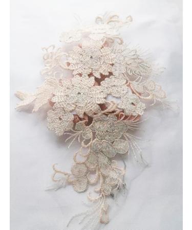 RUINUO 3D Lace Beads Flower Applique Patches - Embroidered Floral Sewing Patch for Wedding Dress - Handmade Decor in Red - Buy Online on GoSupps.com