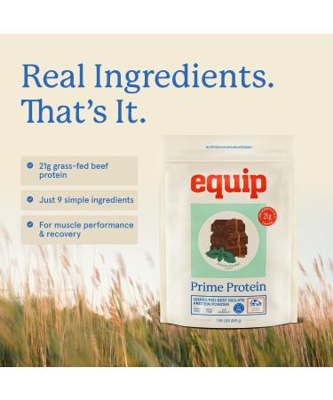 Equip Foods Prime Protein Powder | Clean Grass Fed Beef Protein Powder for Women & Men | Carnivore Protein Isolate | Paleo Keto Friendly | Gluten & Dairy Free | 30 Servings Chocolate Mint Chocolate Mint 30 Servings (Pack  - Buy Online on GoSupps.com