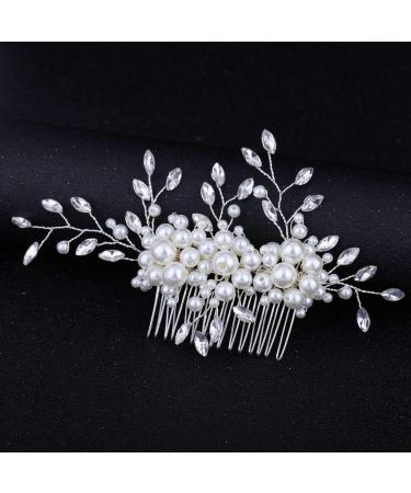 Oladfiop Wedding Hair Comb Rhinestone Crystal Vintage Bridal Hair Clips Combs for Brides and Bridesmaids White - Buy Online on GoSupps.com