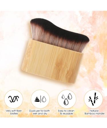 Prasacco Browning Brush - 7x6.8 cm Flat Makeup Brush with Wooden Handle | Self-Tanning & Multifunctional Body Powder Brush - Buy Online on GoSupps.com