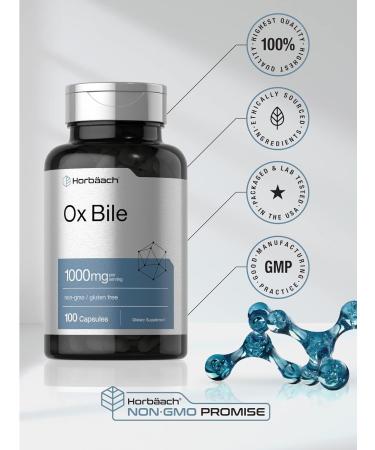 Horb ach Ox Bile Supplement | 1000mg | 100 Capsules | Digestive Enzymes Supplement | Non-GMO & Gluten Free - Buy Online on GoSupps.com