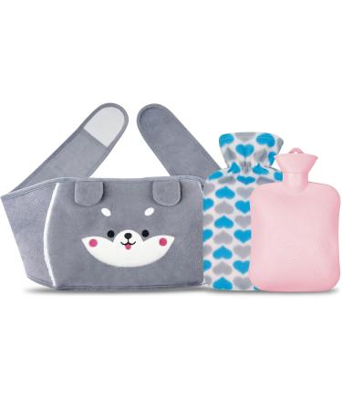 Hot Water Bottle with Belt Hot Water Bottle with Wailt Cover Rubber Hot Water Bottle with Cover for Neck and Shoulder Back Legs Waist Warm (A)