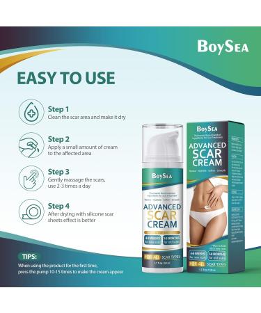 Buy Advanced Scar Cream - 1.76 oz | Effective Treatment for Keloids C-Section Surgery Burns & Acne | Fast Fading for Old/New Scars - International Shipping Available - Buy Online on GoSupps.com