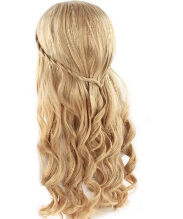 Discoball Long Blonde Braided Curly Wig - Ideal for Fancy Dress, Cosplay, Costume Parties with Free Wig Cap Included - Buy Online on GoSupps.com