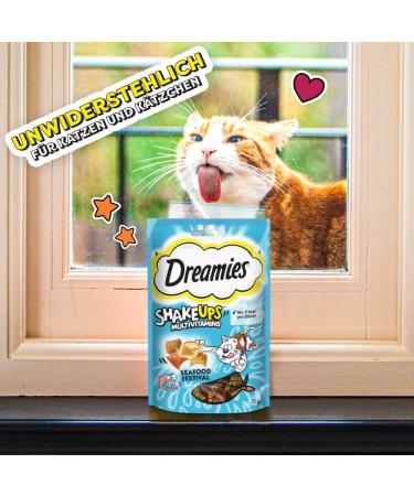Dreamies Shake Ups Multivitamins Seafood Festival - 55g Katzenleckerlis Portion Bag (6 Bags) - Premium Cat Treats for International Shipping - Buy Online on GoSupps.com