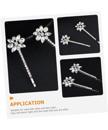 minkissy 6 Pairs Bridal Rhinestone Barrette Rhinestone Hair Accessories Rhinestone Headpiece Metal Hair Barrettes Rhinestones Hair Pin 90s Hair Accessories Flower Hair Clips for Women Bride - Buy Online on GoSupps.com