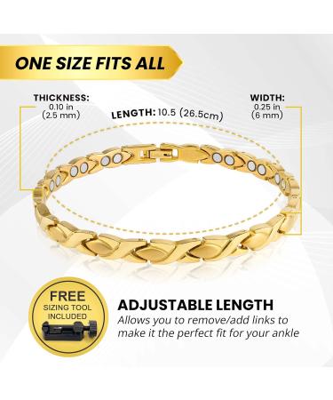 MagnetRX Ultra Strong Magnetic Anklet for Women - Titanium Gold Magnetic Anklet for Wellness & Style - Buy Online on GoSupps.com