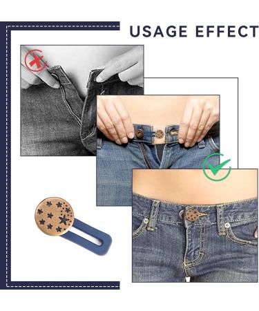 10Pcs Button Extender for Trousers Jeans - Elastic Waist Extenders for Men & Women - Adjustable Waistband Extension for Pants, Skirts, Pregnancy Trousers - Buy Online on GoSupps.com