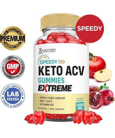 Buy 2 Pack Speedy Keto ACV Gummies 2000MG - Advanced Apple Cider Vinegar with Pomegranate & Beet Juice - Vegan Non-GMO - 60 Count - Buy Online on GoSupps.com