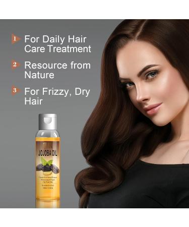 Organic Jojoba Hair Oil - Heat Protectant Moisturizing Serum with Vitamins E Rosemary & Shea Butter for Anti-Frizz & Damage Care - Buy Online on GoSupps.com