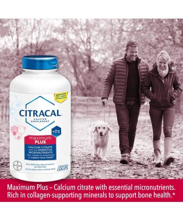 Citracal Maximum Plus: Highly Soluble 650mg Calcium Citrate With 1000 IU Vitamin D3 - Bone Health Supplement (120 Count) - Buy Online on GoSupps.com