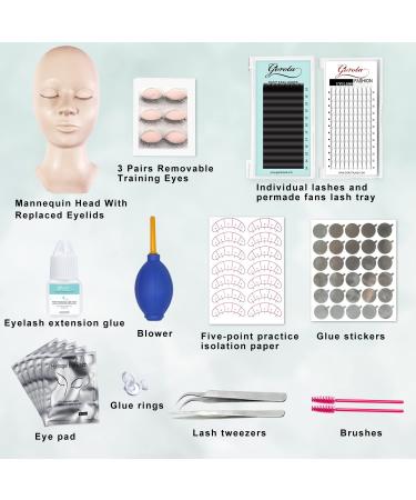 Silicone Eyelash Extension Kit with Mannequin Head for Beginners and Professionals - Buy Online on GoSupps.com