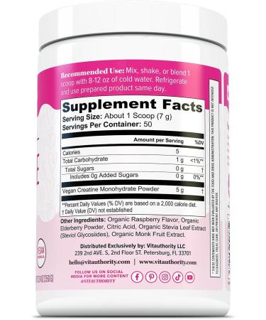 Micronized Creatine Monohydrate Powder 5g per Serving Creatine Supplement | Support ATP Boost Strength Lean Muscle & Recovery | No Sugar Dyes or Fillers | Superior Mixing - Raspberry 50 Servings - Buy Online on GoSupps.com